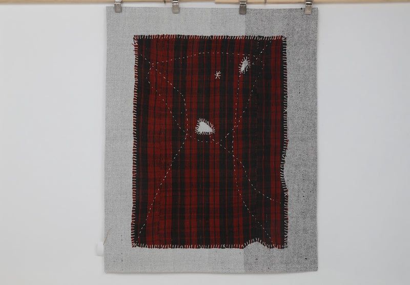 Vintage Turkish Kilim Tapestry Rug, Black Red (3'4" x 4'1")