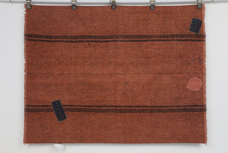 Vintage Turkish Tapestry Rug, Minimalist (3'5" x 4'3")