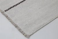 Vintage Turkish Hemp Kilim Runner Rug, White (2x8)