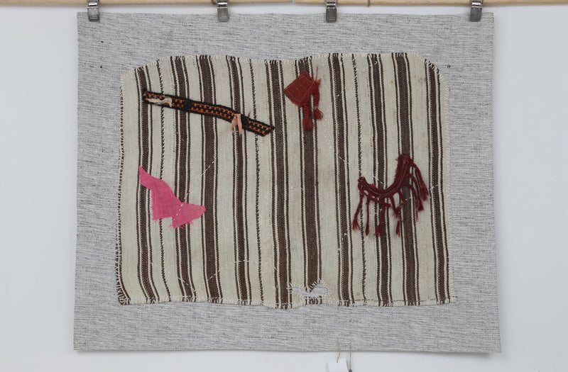 Vintage Turkish Tapestry Rug, Striped (3'5" x 4'2")