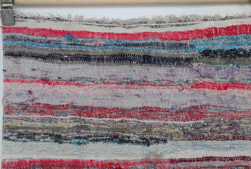 Vintage Turkish Kilim Rug, Multicolor Striped (6'8" x 9'5")