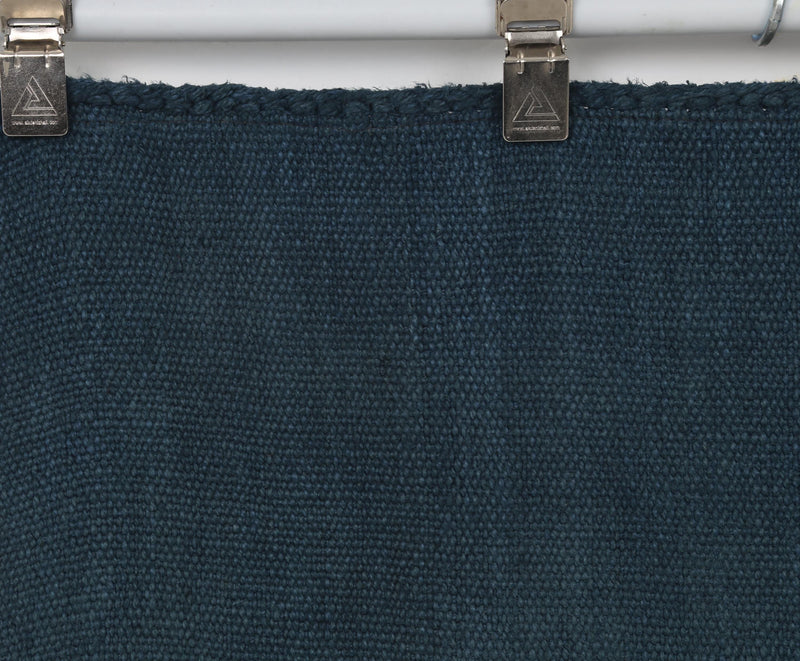 Vintage Turkish Hemp Runner Rug, Dark Blue (3x8)