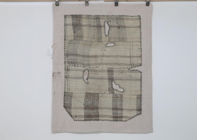 Vintage Turkish Tapestry Rug, Minimalist (3'4" x 4'3")