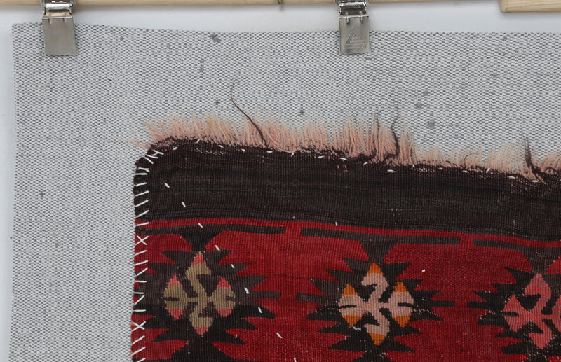 Vintage Turkish Kilim Tapestry Rug, Geometric (3'5" x 4'2")