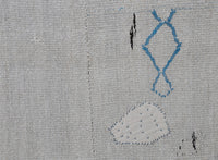 2x8 Vintage Turkish Hemp Runner Rug, White Handwoven Hemp Kilim, Minimal Rustic Flatweave Hallway Rug