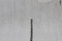 Vintage Turkish Hemp Kilim Runner Rug, White (2x8)