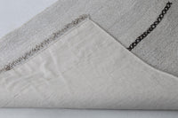 Vintage Turkish Hemp Kilim Runner Rug, White (2x8)