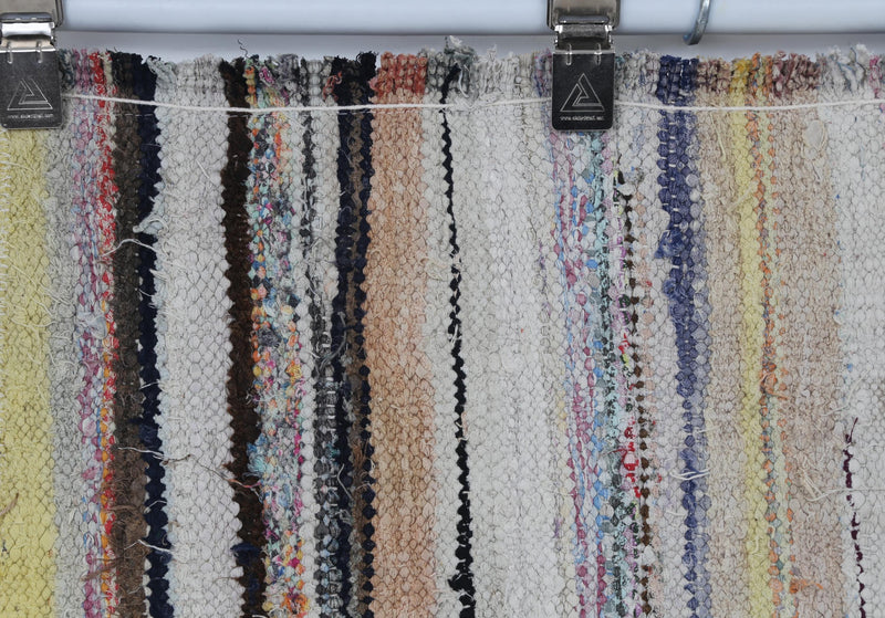 Vintage Turkish Wool Kilim Rug, Multicolor Striped (3x5)