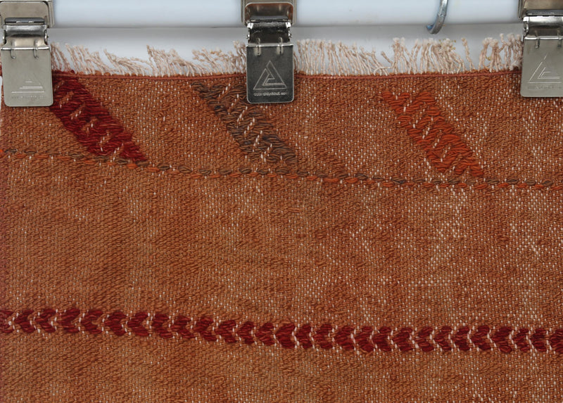 Vintage Turkish Wool Kilim Runner Rug, Orange (2x7)