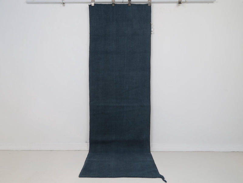 Vintage Turkish Hemp Runner Rug, Dark Blue (3x8) - photo 1 of 7