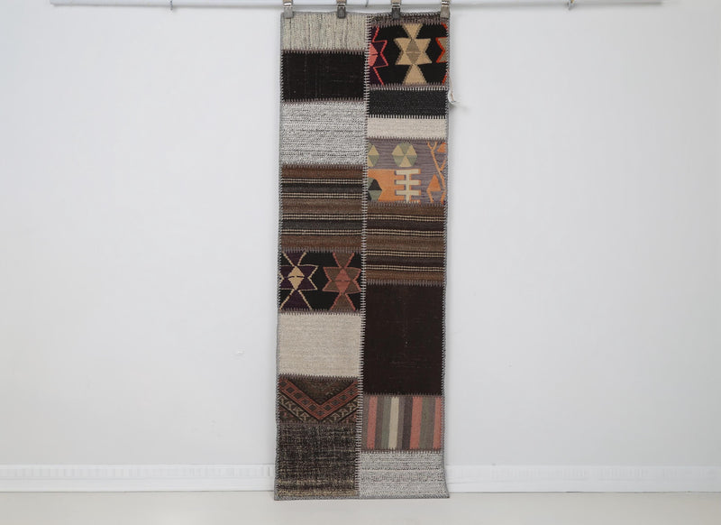 Vintage Turkish Wool Cotton Kilim Runner Rug, Multicolor (2x6, 2'2" x 6'2") No. 250044 - photo 1 of 8