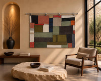 Vintage Turkish Patchwork Tapestry Rug, Abstract Geometric (3'3" x 4'2") - photo 1 of 9