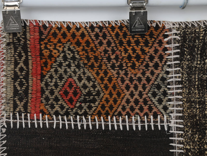 Vintage Turkish Wool Cotton Kilim Runner Rug, Multicolor (2x5)